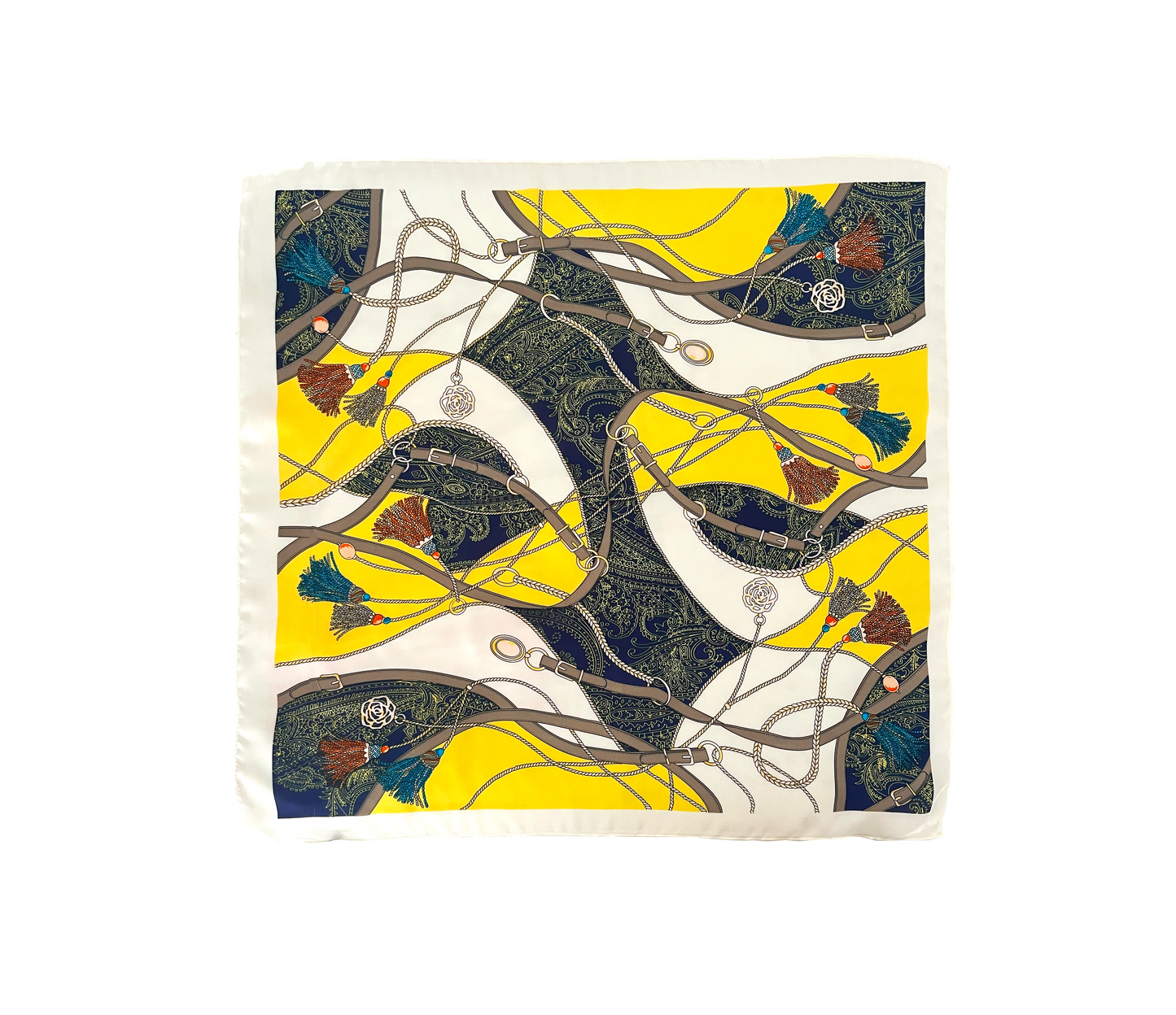 Pañuelo de Satén Hebillas y Borlas