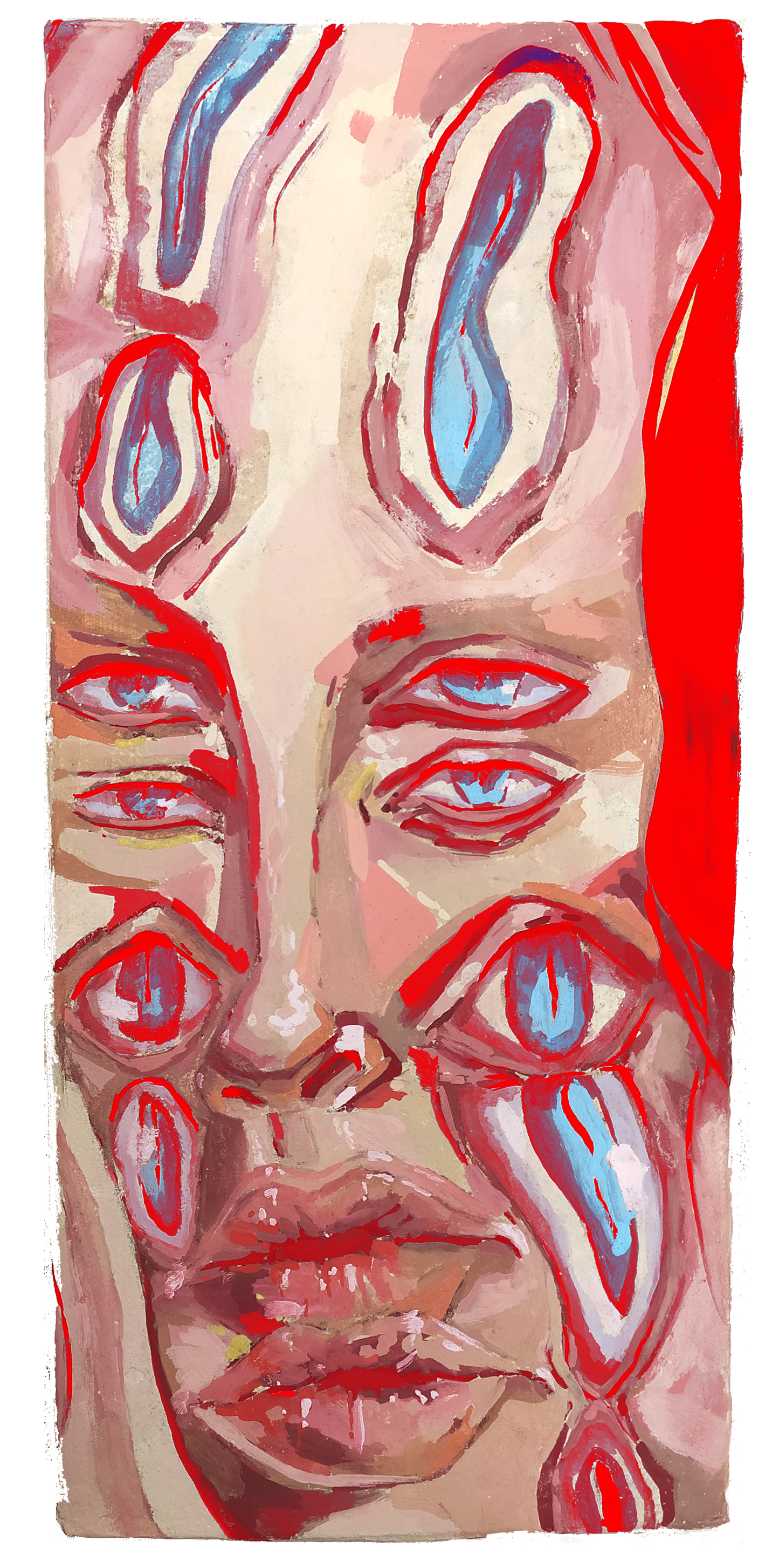 Ilustración "AUTORRETRATO" en Rojo