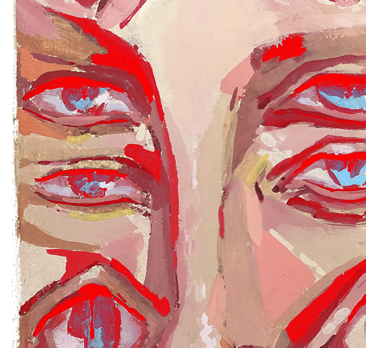 Ilustración "AUTORRETRATO" en Rojo