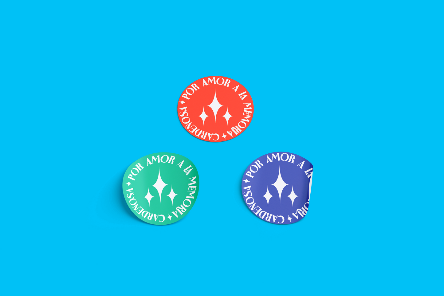 Pegatina Circular estrellas "Por Amor a la Memoria"